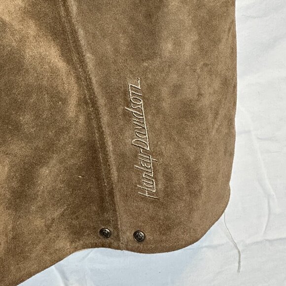 VTG HARLEY DAVIDSON SUEDE LEATHER RIDING CORSET VEST TOP SIZE 42/14 - Picture 4 of 11